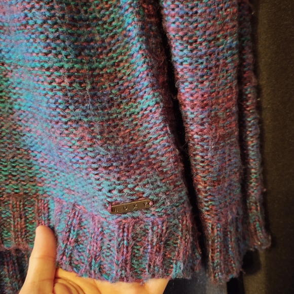 Roxy Knit Pullover Marble Blue Purple Green Small - Picture 4 of 9